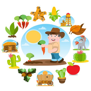 農夫人物卡通